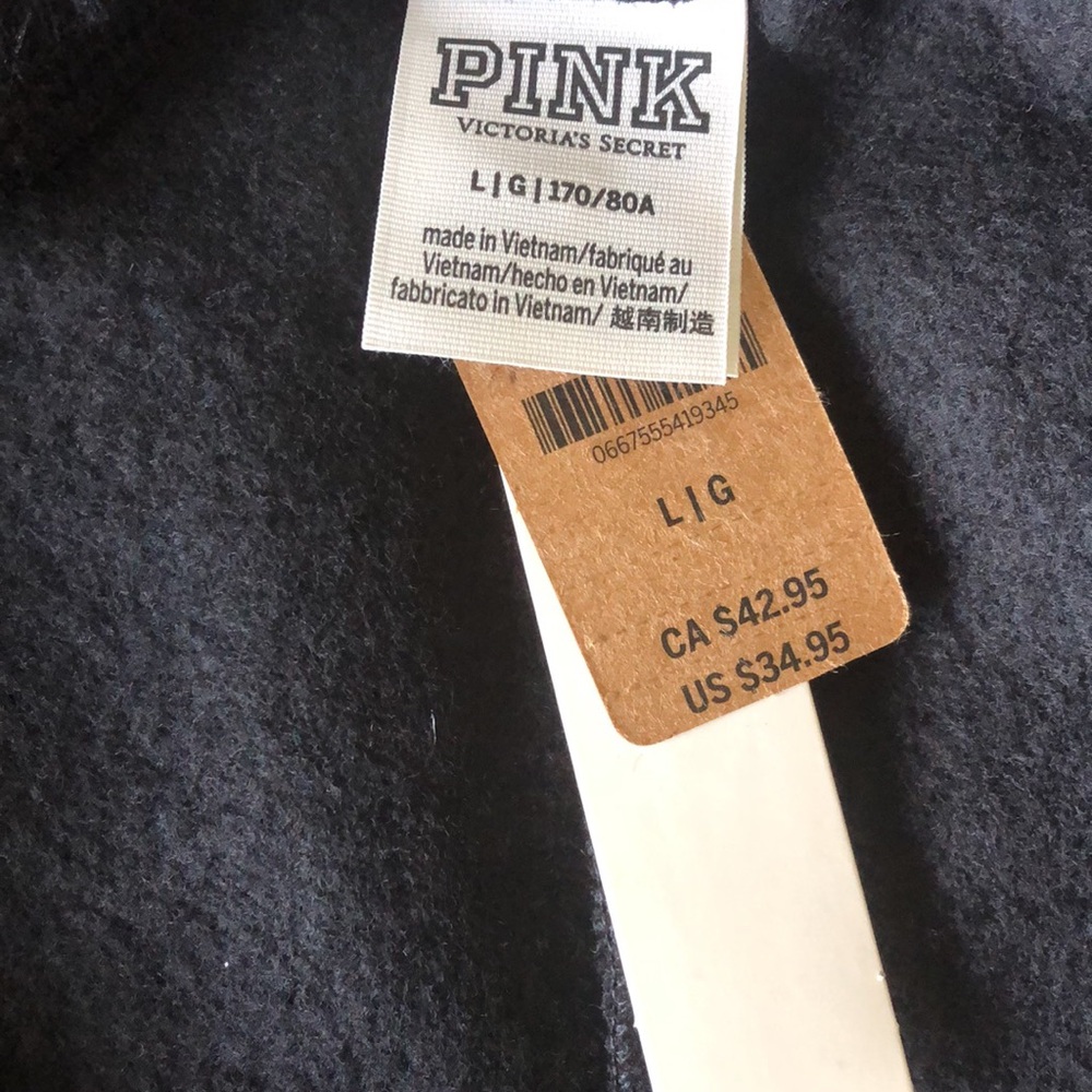 PINK Victoria’s Secret black polyester blend shorts size L - Picture 3 of 4